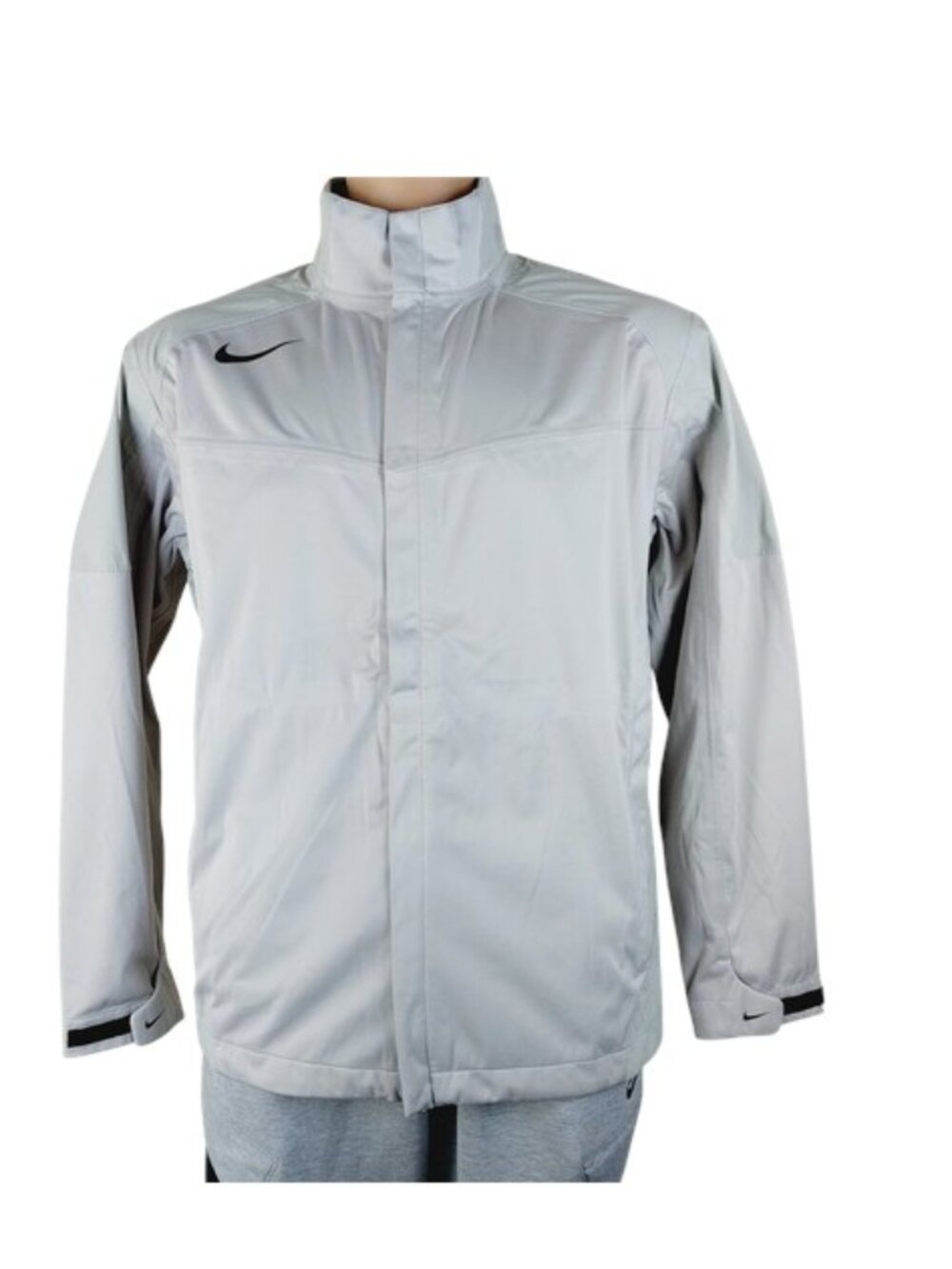 Nike Men's Silver Essential Storm Fit WP Long Sleeve Golf Basic Jacket Size L